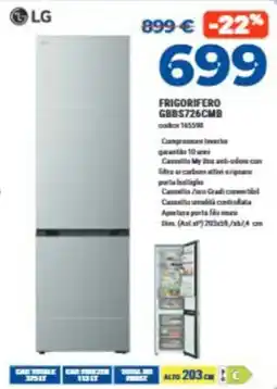 Elettrosintesi Frigorifero LG GBB5726CMB offerta