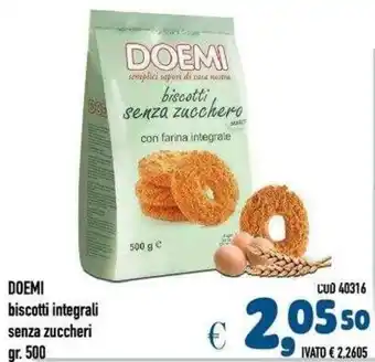 DOEMI biscotti integrali senza zuccheri