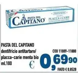 Del Prete Distribuzioni Pasta del Capitano dentifricio antitartaro/placca-carie menta bio offerta