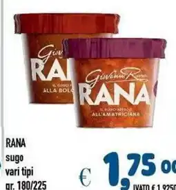 Del Prete Distribuzioni Rana sugo vari tipi offerta