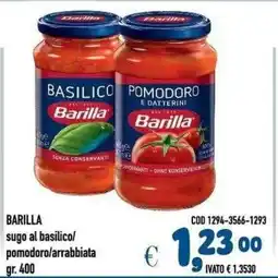 Del Prete Distribuzioni Barilla sugo al basilico/pomodoro/arrabbiata offerta