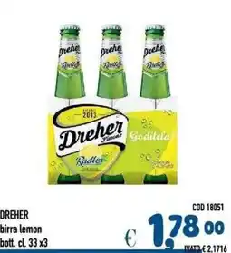 Del Prete Distribuzioni Dreher birra lemon offerta