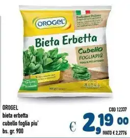 Del Prete Distribuzioni Orogel bieta erbeta cubello foglia piu' offerta