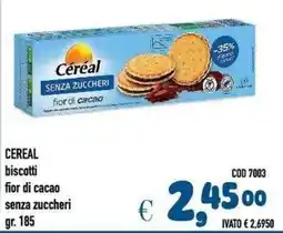Del Prete Distribuzioni Céréal biscotti fior di cacao senza zuccheri offerta