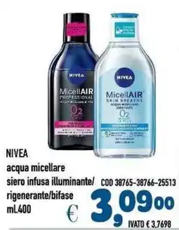 Del Prete Distribuzioni NIVEA acqua micellare siero infusa illuminante/rigenerante/bifase offerta