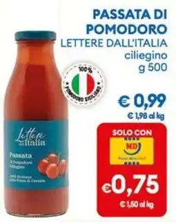 MD Discount Passata di pomodoro ciliegino Lettere dall'Italia offerta