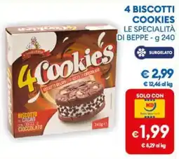 MD Discount 4 Cookies Biscotto al cacao con gocce di cioccolato offerta
