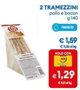 MD Discount Pausa Snack tramezzini pollo e bacon offerta