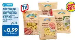 MD Discount Tortellini carne/prosciutto Tortelloni ricotta e spinaci Ravioli - carne CA' Bianca offerta