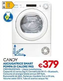 MD Discount Candy asciugatrice smart pompa di calore 9kg offerta