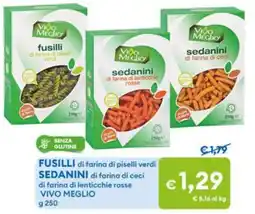 MD Discount Fusilli di farina di piselli verdi Sedanini di farina di ceci di farina di lenticchie rosse Vivo Meglio offerta