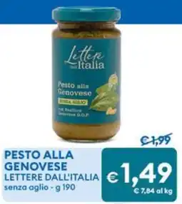 MD Discount Pesto alla Genovese Lettere dall'Italia senza aglio offerta