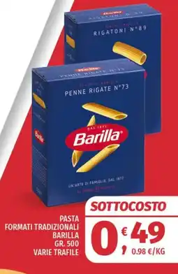 Vivo Supermercati Pasta formati tradizionali Barilla offerta