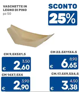 C+C Cash and Carry Vaschette in legno di pino offerta