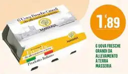 La Mimosa Supermercati Uova fresche grandi da allevamento a terra Masseria offerta