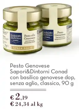 Spazio Conad Pesto Genovese Sapori&Dintorni Conad con basilico genovese dop, senza aglio, classico offerta