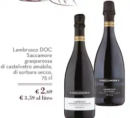 Spazio Conad Lambrusco DOC Saccamore grasparossa di castelvetro amabile, di sorbara secco offerta