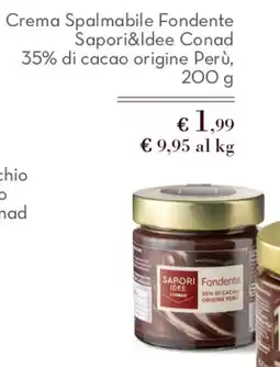 Spazio Conad Crema Spalmabile Fondente SaporI&Idee Conad offerta