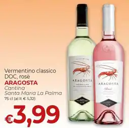 Maxi Nonna Isa Vermentino classico DOC, rosè Aragosta offerta