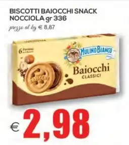 SuperOne Biscotti Baiocchi Snack Nocciola offerta