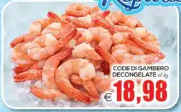 SuperOne Code di gambero decongelate offerta