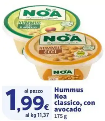 Hummus Noa classico con avocado