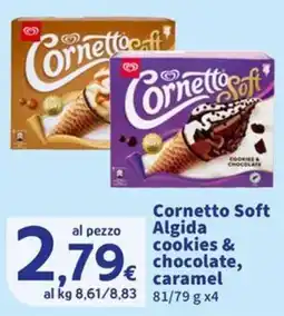 Ok Sigma Cornetto Soft Algida cookies & chocolate, caramel offerta