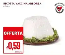 Pan Ricotta vaccina arborea all'etto offerta