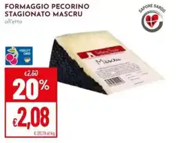 Pan Formaggio pecorino stagionato mascru offerta