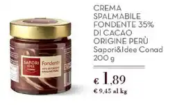 Conad Crema spalmabile fondente 35% di cacao origine Perù offerta
