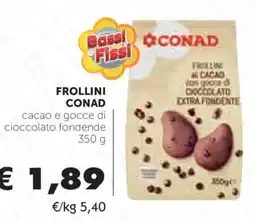 Conad Frollini Conad cacao e gocce di cioccolato fondente offerta