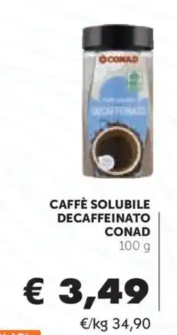 Conad Caffè solubile decaffeinato Conad offerta