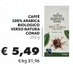 Conad Caffè 100% Arabica Biologico Verso Natura offerta