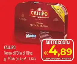 MerSi Supermercati Callipo Tonno all'Olio di Oliva offerta