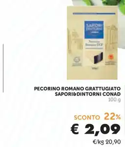 Conad Pecorino romano grattugiato Saporidintorni Conad offerta
