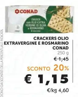 Conad Crackers olio extravergine e rosmarino Conad offerta