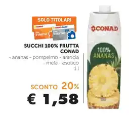 Conad Succhi 100% frutta Conad offerta