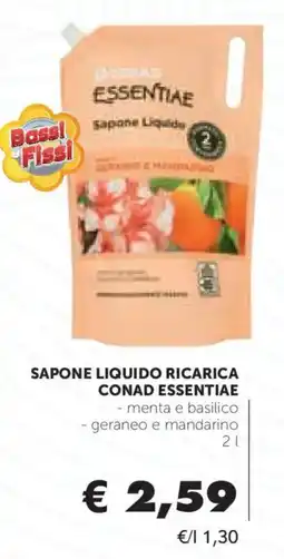 Conad Sapone liquido ricarica Conad Essentiae offerta