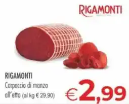 MerSi Supermercati Carpaccio di manzo Rigamonti offerta