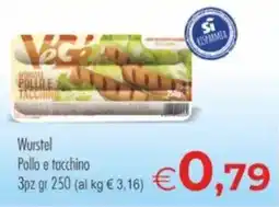 MerSi Supermercati Wurstel Pollo e tacchino offerta