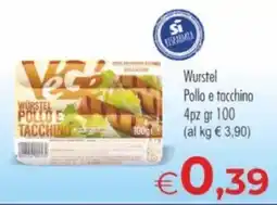 MerSi Supermercati Veg Würstel Pollo e Tacchino offerta
