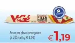 MerSi Supermercati VeGe pasta per pizza rettangolare offerta
