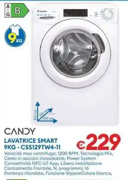 MD Discount CANDY LAVATRICE SMART 9KG - CSS129TW4-11 offerta
