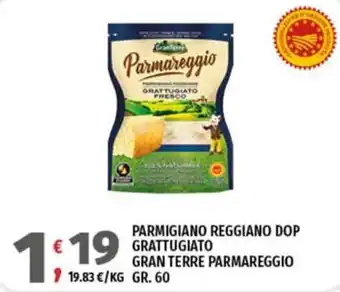 Parmigiano Reggiano Dop Grattugiato Gran Terre Parmareggio