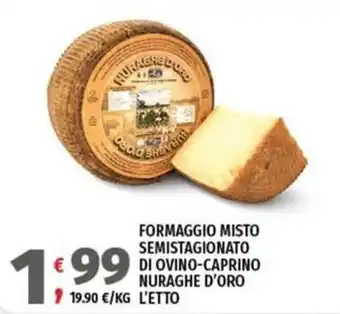 Formaggio misto semistagionato di ovino-caprino Nuraghe d'Oro