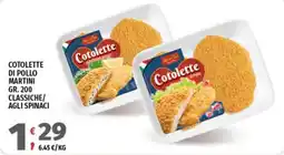 Vivo Supermercati Cotolette di pollo Martini offerta