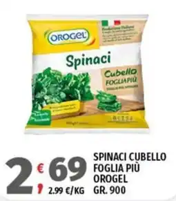 Vivo Supermercati Spinaci Cubello Foglia Più Orogel offerta