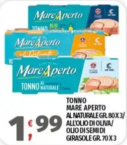 Vivo Supermercati Tonno mare aperto al naturale offerta
