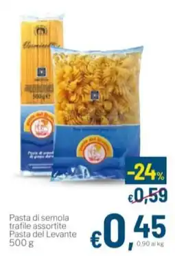 Aldel Discount Pasta di semola trafilate assortite Pasta del Levante offerta