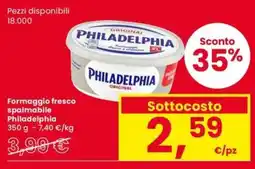 Eurospar Formaggio fresco spalmabile Philadelphia offerta